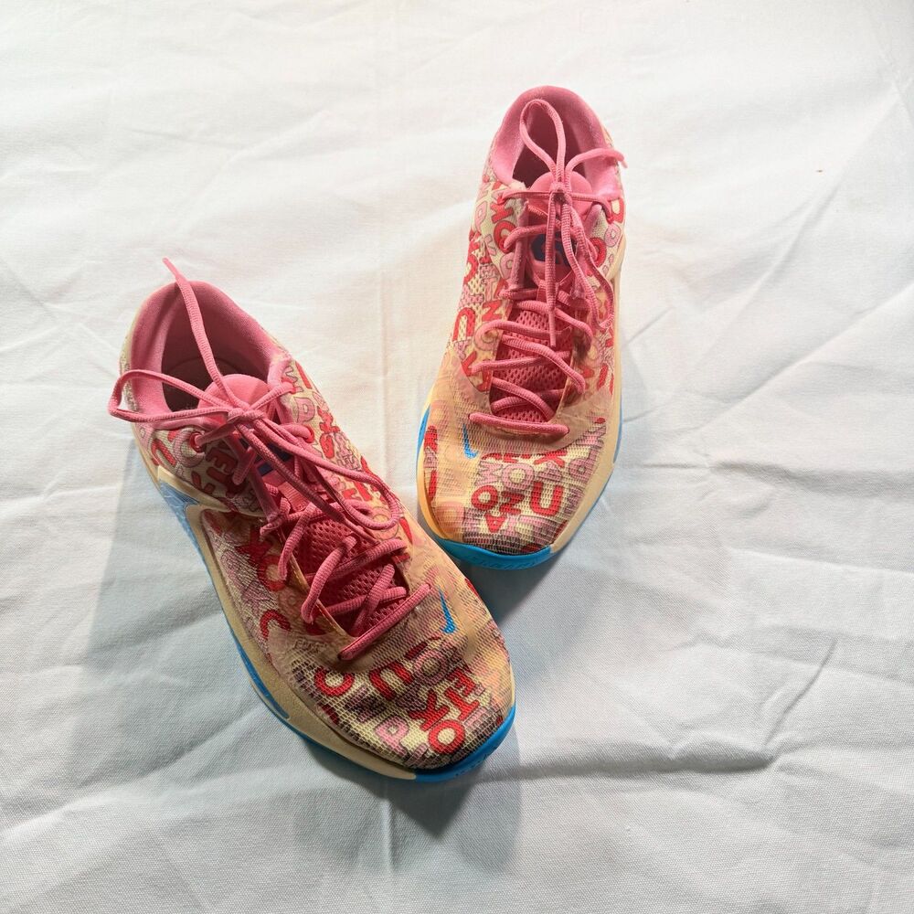 Nike Zoom Freak 4 Letter Bros Coral Chalk Pale Vanilla Men's Size 9 (FB9503-200)